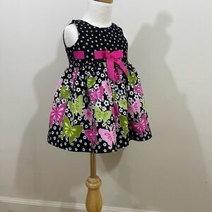 Ashley Ann sz 12 mo  dress mixed media two prints print sleeveless